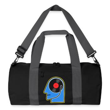 Blue Vinyl Album DJ Head - Recycled Duffel Bag - black/graphite grey - Front