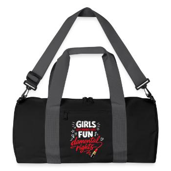 Droits fondationnels – Déclaration forte des femmes - Sac de sport recyclé - noir/gris graphite - Devant