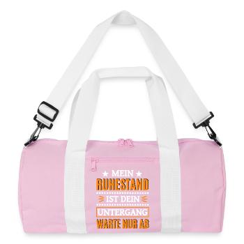 Funny pensioner saying - Recycled Duffel Bag - pink/white - Front