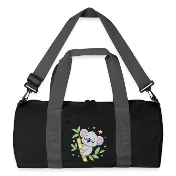 Koala on Bamboo Reverie - Recycled Duffel Bag - black/graphite grey - Front