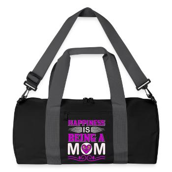 Glück ist, eine Mutter zu sein Mutterschaftsshirt - Recycelte Duffel Bag - Schwarz/Graphitgrau - Vorne
