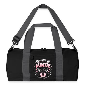 Tante 2026 Tante 2026 Befördert zu Tante 2026 - Recycelte Duffel Bag - Schwarz/Graphitgrau - Vorne