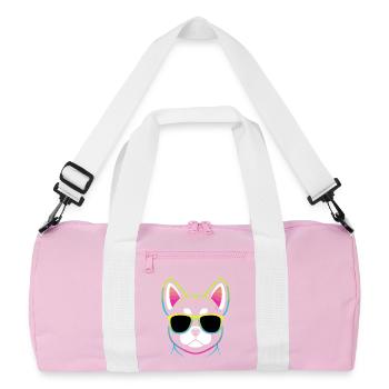 Chien arc-en-ciel avec lunettes - Sac de sport recyclé - rose/blanc - Devant