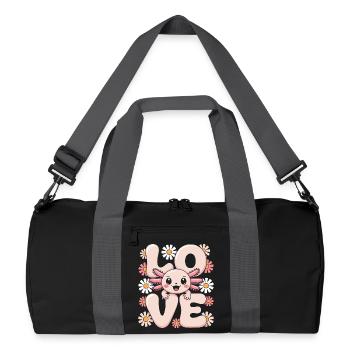 Avec amour Daisy Bloom Kawaii Axolotl - Sac de sport recyclé - noir/gris graphite - Devant