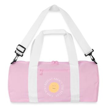 Can You Repeat About The Stuff Funny Art - Recycled Duffel Bag - pink/white - Front