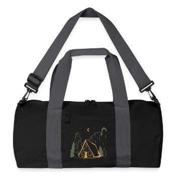 Moonlit Rustic Cabin Night - Recycled Duffel Bag - black/graphite grey - Front