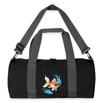 Retro Golden Fish Glasses - Recycled Duffel Bag - black/graphite grey - Front