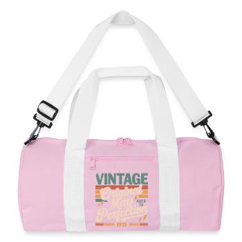 Vintage May 1971 – Perfection for 55 years - Recycled Duffel Bag - pink/white - Front