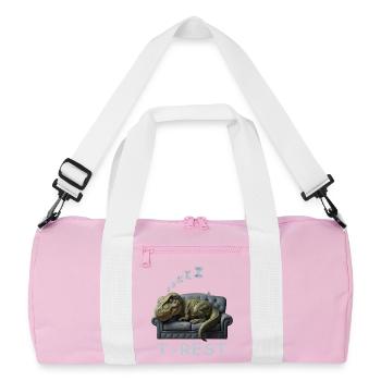 T-Rest Dino on Sofa - Recycled Duffel Bag - pink/white - Front