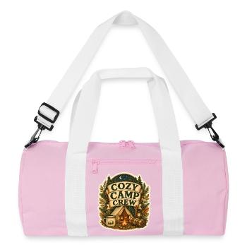 COZY CAMP CREW - Recycelte Duffel Bag - Rosa/Weiß - Vorne