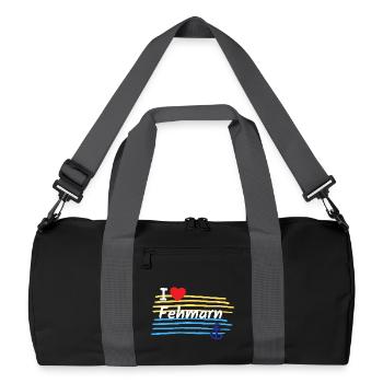 Ich liebe Fehmarn Küstenlook - Recycelte Duffel Bag - Schwarz/Graphitgrau - Vorne