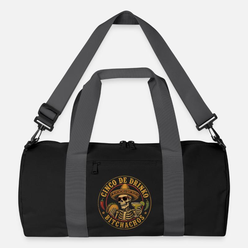 Cinco de Drinko: Hippie Skeleton and Taco Recycled Duffel Bag