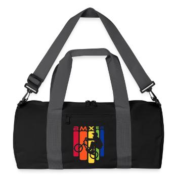 Silhouette de cascades arc-en-ciel BMX - Sac de sport recyclé - noir/gris graphite - Devant