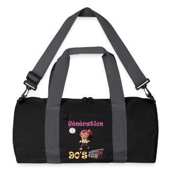 Design Inspired by 90's Dance Music - Recycled Duffel Bag - black/graphite grey - Front