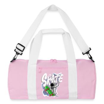 Skate astronaut - Recycled Duffel Bag - pink/white - Front