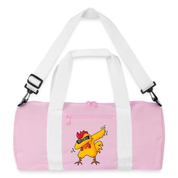 Drôle Dabbing Poulet Cool Ferme Ferme Humour - Sac de sport recyclé - rose/blanc - Devant