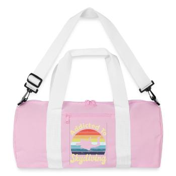 Fallschirmspringen Fallschirmspringer - Recycelte Duffel Bag - Rosa/Weiß - Vorne