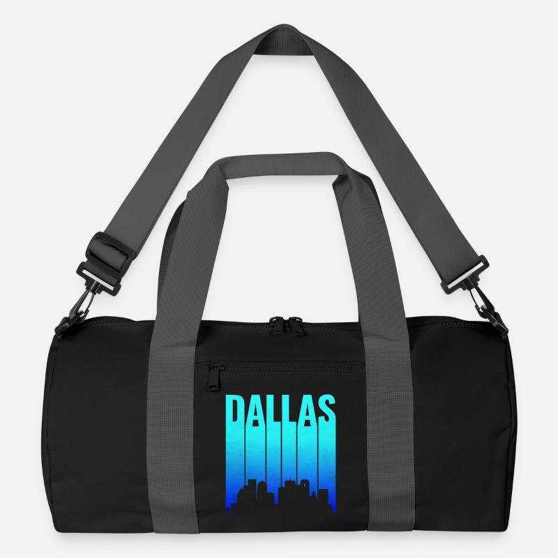 Dallas Skyline Gradient Typography Recycled Duffel Bag