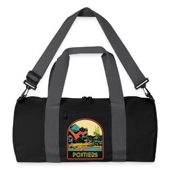 Futuroscope illustration escutcheon, Poitiers France - Recycled Duffel Bag - black/graphite grey - Front