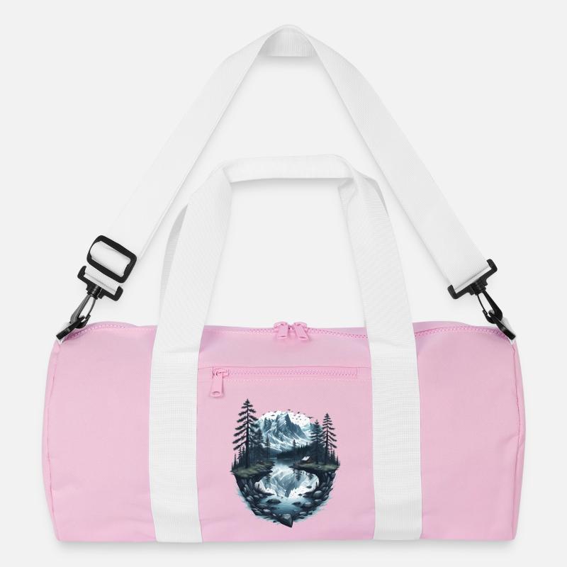 Berglandschaft mit See Recycelte Duffel Bag