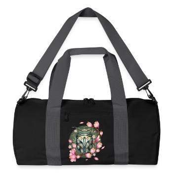 exotique africain effrayant crawly avec des magnolias - Sac de sport recyclé - noir/gris graphite - Devant