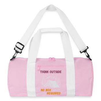 Camping, Hiking, Forest - Think Outside - Recycled Duffel Bag - pink/white - Front