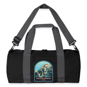Illustration Hochosterwitz Castle, Austria - Recycled Duffel Bag - black/graphite grey - Front