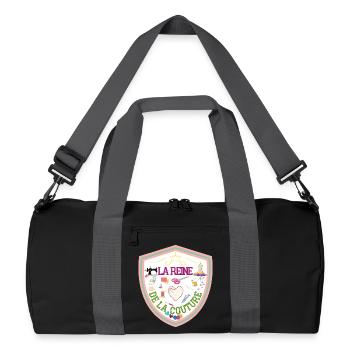 Reine de la couture. Couturière. Machine à coudre. - Sac de sport recyclé - noir/gris graphite - Devant