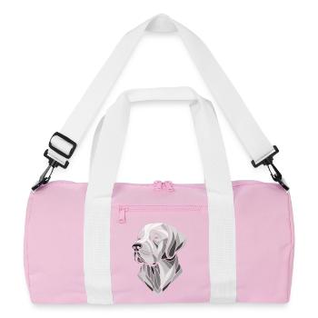 Tête labrador retriever art géométrique, polygone - Sac de sport recyclé - rose/blanc - Devant