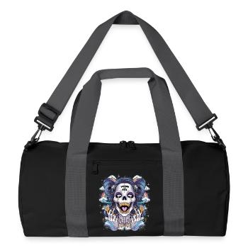Crâne de squelette scintillant avec arc-en-ciel - Sac de sport recyclé - noir/gris graphite - Devant
