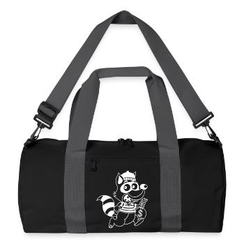 Thief Raccoon (White) - Recycled Duffel Bag - black/graphite grey - Front