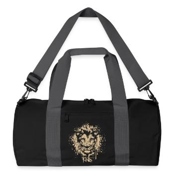 lion graffiti roi illustration logo nature animaux - Sac de sport recyclé - noir/gris graphite - Devant