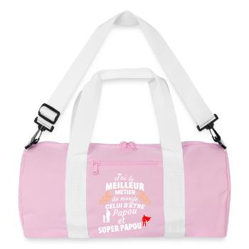 Humor und Stolz Opa Super Papa - Recycelte Duffel Bag - Rosa/Weiß - Vorne