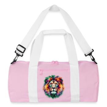 Lion - Recycled Duffel Bag - pink/white - Front