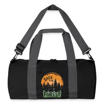 safe the forest - Waldfreunde und Sonnenuntergang - Recycelte Duffel Bag - Schwarz/Graphitgrau - Vorne