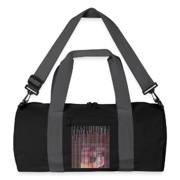 Abstract Pink Letter B Pixel Art - Recycled Duffel Bag - black/graphite grey - Front