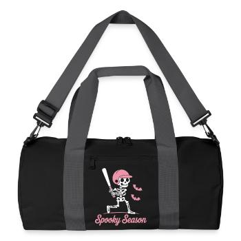 Spooky Skeleton Baseball in Pink - Recycelte Duffel Bag - Schwarz/Graphitgrau - Vorne