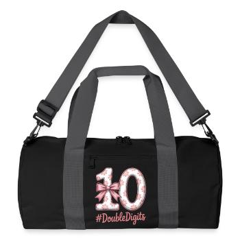 10th Birthday Girl | Double digits fun - Recycled Duffel Bag - black/graphite grey - Front