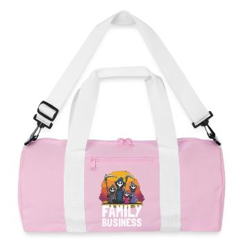 Family Business – Lustiges Sensenmann Familienmoti - Recycelte Duffel Bag - Rosa/Weiß - Vorne