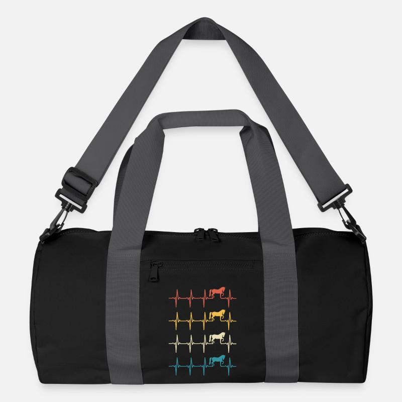 Retro Pferd Herzschlagpferd Recycelte Duffel Bag