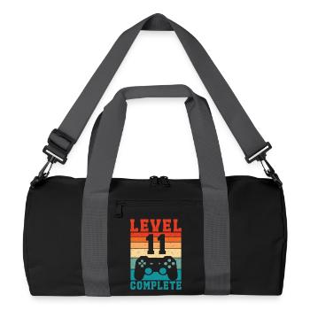 11. Geburtstag Level 11 Complete 11 Jahre Gamer  - Recycelte Duffel Bag - Schwarz/Graphitgrau - Vorne
