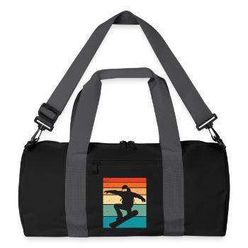 Snowboard rétro - Sac de sport recyclé - noir/gris graphite - Devant