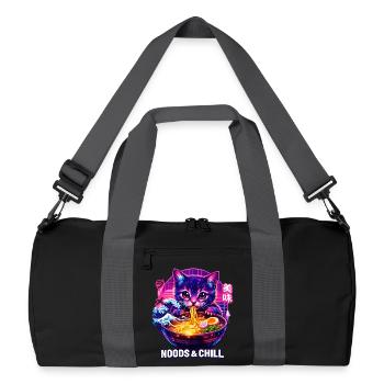 Ramen Noodles Cat Lover Retro Kawaii Cats - Recycled Duffel Bag - black/graphite grey - Front