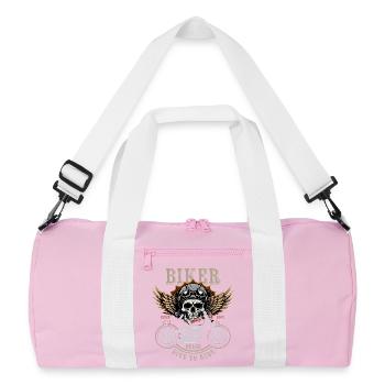Biker Rules - Since 2003 - Live to Ride - Recycled Duffel Bag - pink/white - Front