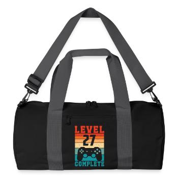 27. Geburtstag Level 27 Complete 27 Jahre Gamer - Recycelte Duffel Bag - Schwarz/Graphitgrau - Vorne