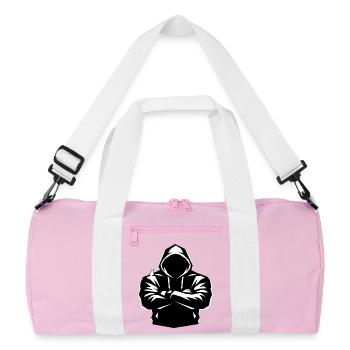 Silhouette à capuche et oiseau - Sac de sport recyclé - rose/blanc - Devant