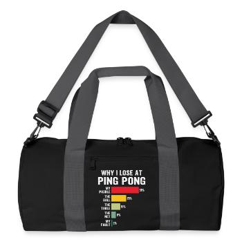 ping pong why i lose at ping-pong - Recycled Duffel Bag - black/graphite grey - Front