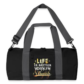 La vie est meilleure quand je chante en design musical - Sac de sport recyclé - noir/gris graphite - Devant