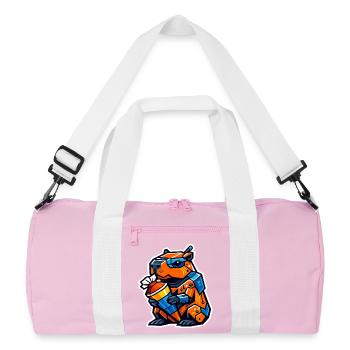 Capybara 1. Schultag | Einschulung Kinder - Recycelte Duffel Bag - Rosa/Weiß - Vorne
