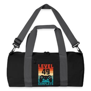 49. Geburtstag Level 49 Complete 49 Jahre Gamer - Recycelte Duffel Bag - Schwarz/Graphitgrau - Vorne